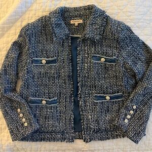 Nanette Lepore Navy Tweed Jacket